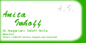 anita imhoff business card